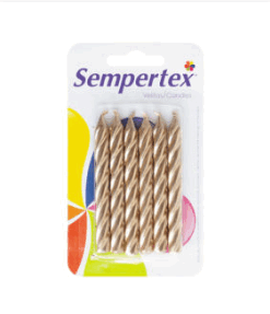 VELAS ESPIRALADAS DORADAS X6UND